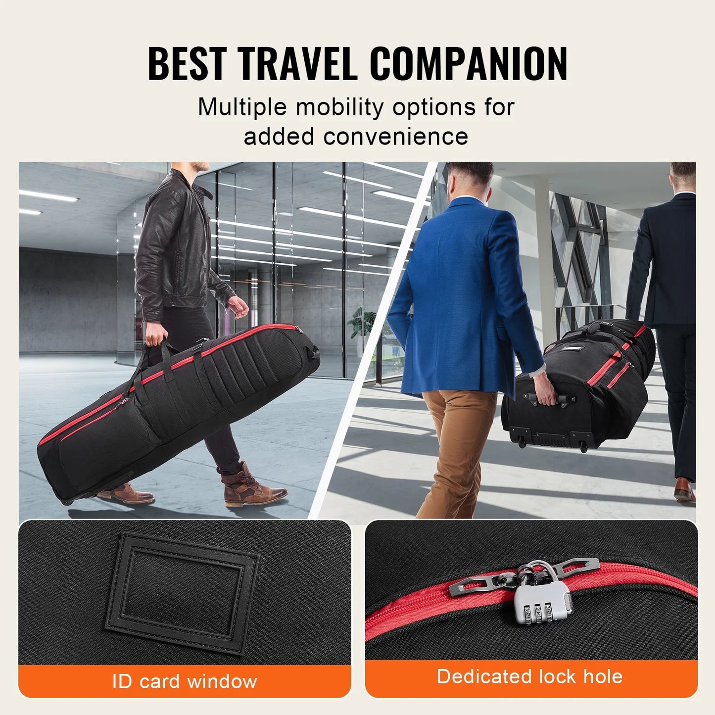 Golf Journey Bag, Soft Exterior Golf Case for Travel, Durable 1000D Nylon Resistant to Wear, Cushioned Golf Gear Case with Rollers, Collapsible Golf Club Carrier for Air Travel