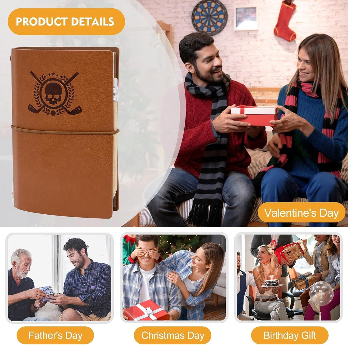 Leather Golf Scorecard Book — Pocket Journal with Pencil