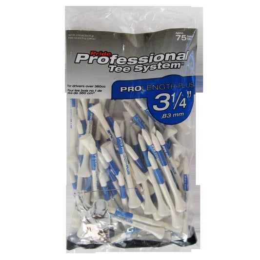 (PTS) – Color-Coded Hardwood Golf Tees, 3 1/4" Length, 75 Count, Durable Natural Wood for Consistent Setup