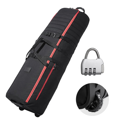 Golf Journey Bag, Soft Exterior Golf Case for Travel, Durable 1000D Nylon Resistant to Wear, Cushioned Golf Gear Case with Rollers, Collapsible Golf Club Carrier for Air Travel