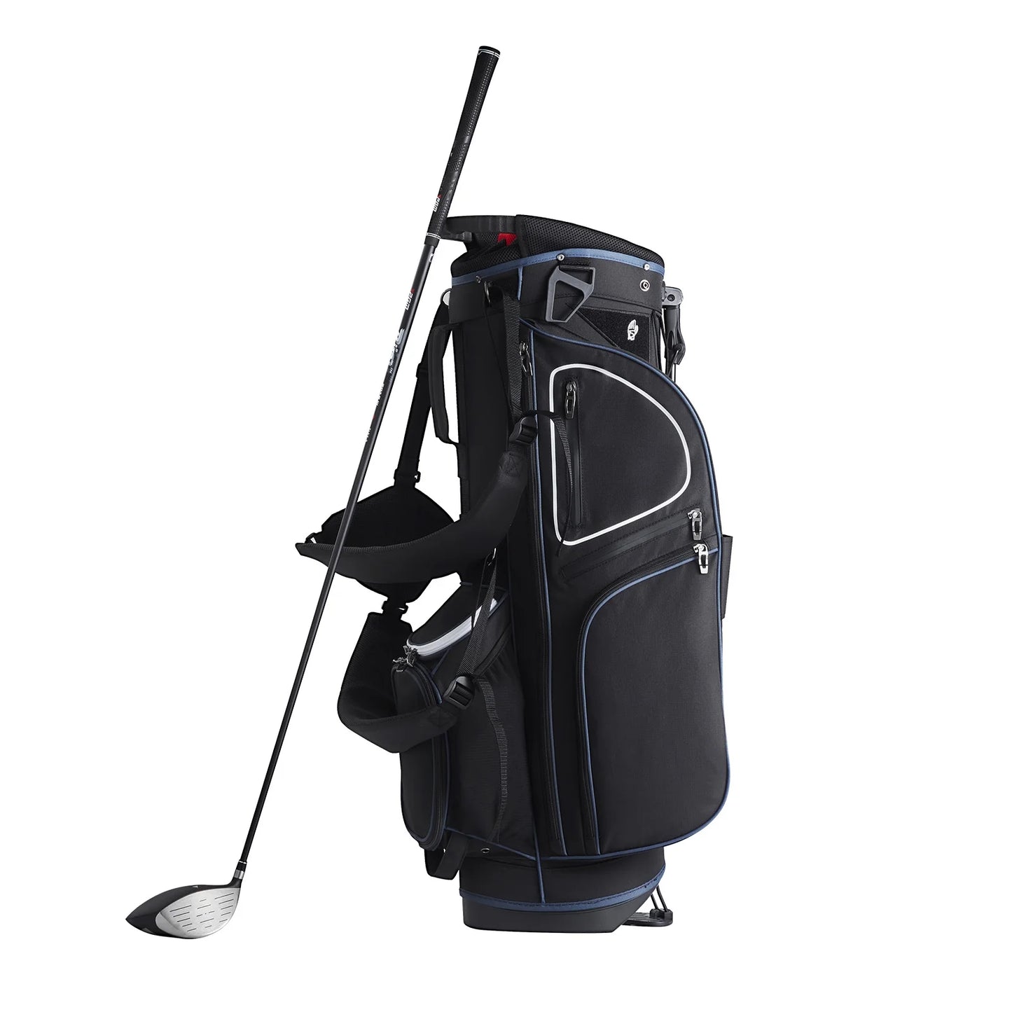 Golf Bag for Carts, 14-Slot Top Divider, 35'' with 11 Storage Sections, Sturdy Stand & Carry Handles, Includes Dust Protection & Removable Shoulder Straps, Unisex Design in Black & White