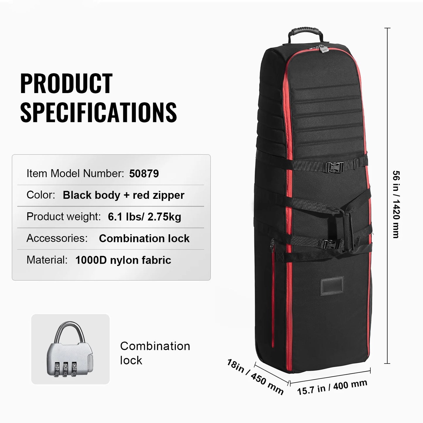 Golf Journey Bag, Soft Exterior Golf Case for Travel, Durable 1000D Nylon Resistant to Wear, Cushioned Golf Gear Case with Rollers, Collapsible Golf Club Carrier for Air Travel