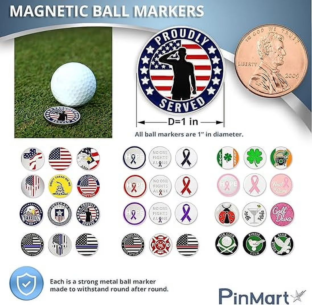 Golf Diva Magnetic Golf Ball Markers - Set of 9