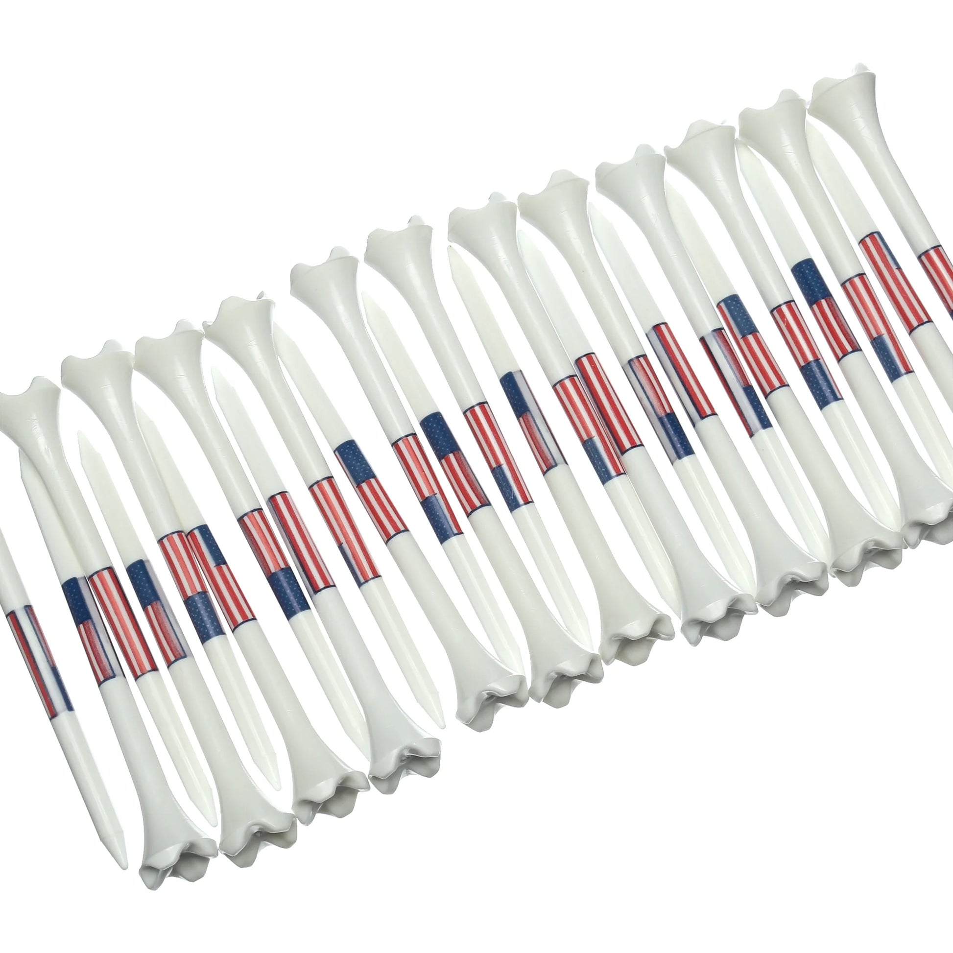 (4 Pack)  Flag Plastic Golf Tees – Low-Resistance Head, 3.25" Durable Plastic for Golfing, Enhanced Stability, 25 Count