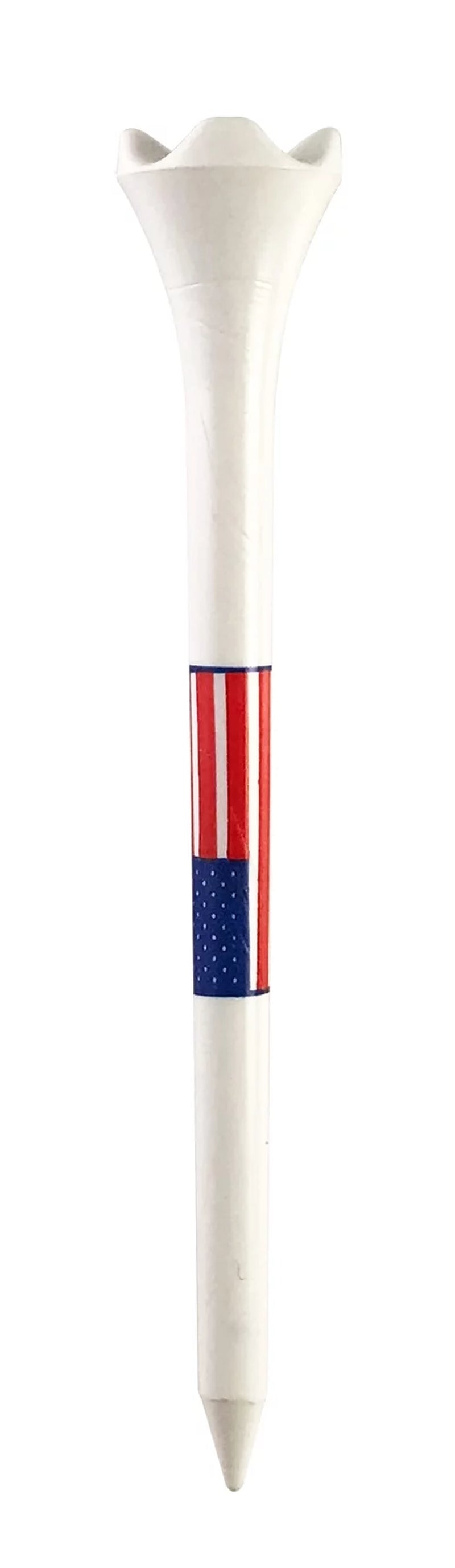 (4 Pack)  Flag Plastic Golf Tees – Low-Resistance Head, 3.25" Durable Plastic for Golfing, Enhanced Stability, 25 Count