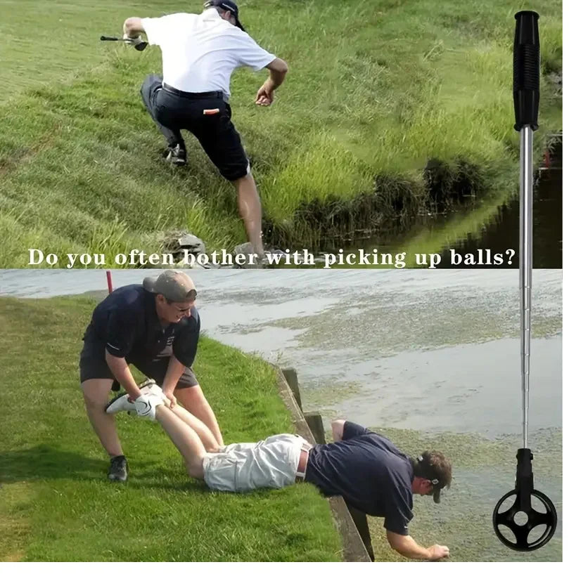 Golf Ball Retriever for Water - Telescopic Portable Stainless Steel Golf Ball Picker with Automatic Locking Scoop