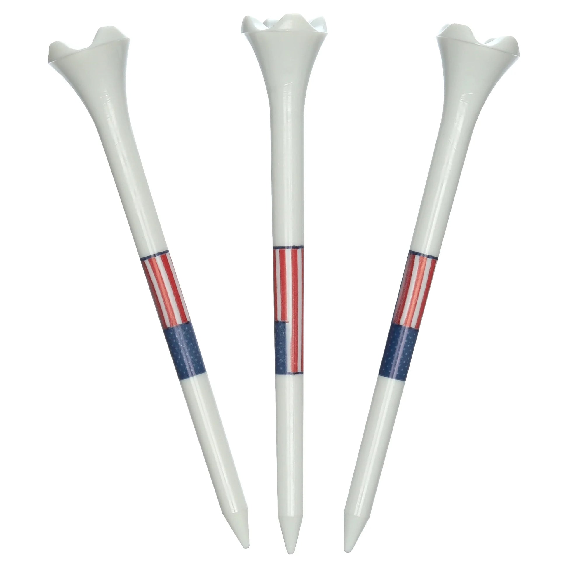 (4 Pack)  Flag Plastic Golf Tees – Low-Resistance Head, 3.25" Durable Plastic for Golfing, Enhanced Stability, 25 Count