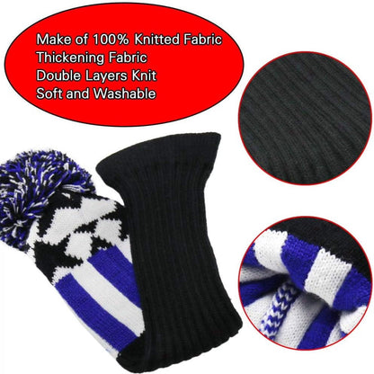 Knitted Golf Club Head Covers for Driver and Fairway Woods Headcovers Set (Pack of 3)