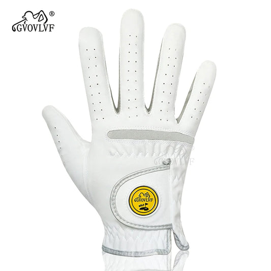 1 Piece or 1 Pair Men Golf Glove Micro Soft Fabric Breathable Comfortable Fitting with Magnetic Marker Replaceable for Golfers