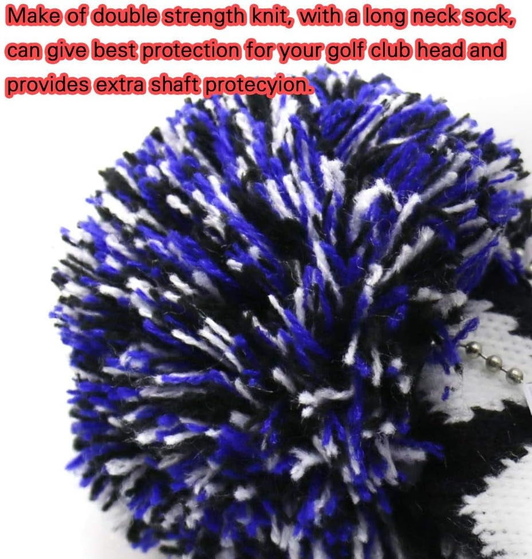 Knitted Golf Club Head Covers for Driver and Fairway Woods Headcovers Set (Pack of 3)
