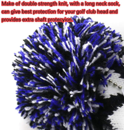 Knitted Golf Club Head Covers for Driver and Fairway Woods Headcovers Set (Pack of 3)