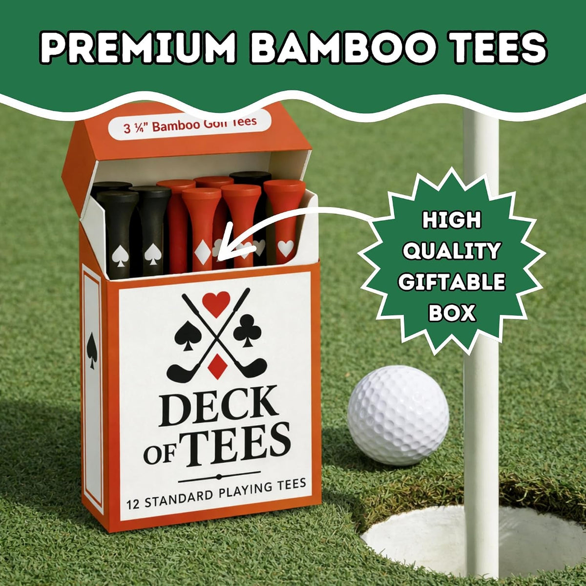 Marlbogey Funny Golf Tees — Bamboo, 10-Pack Box