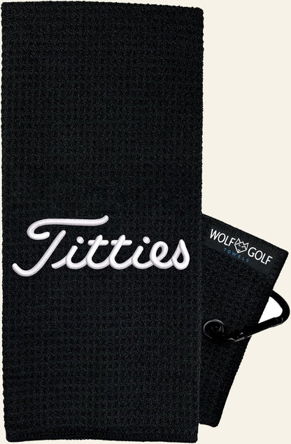 Funny Golf Towel — Embroidered in the USA, Black
