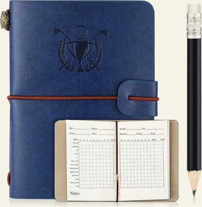 Golf Scorecard Journal — Leather Holder, with Pencil