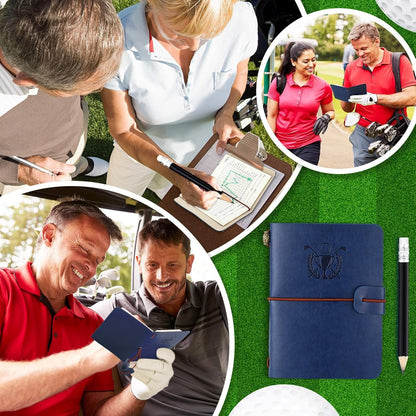 Golf Scorecard Journal — Leather Holder, with Pencil