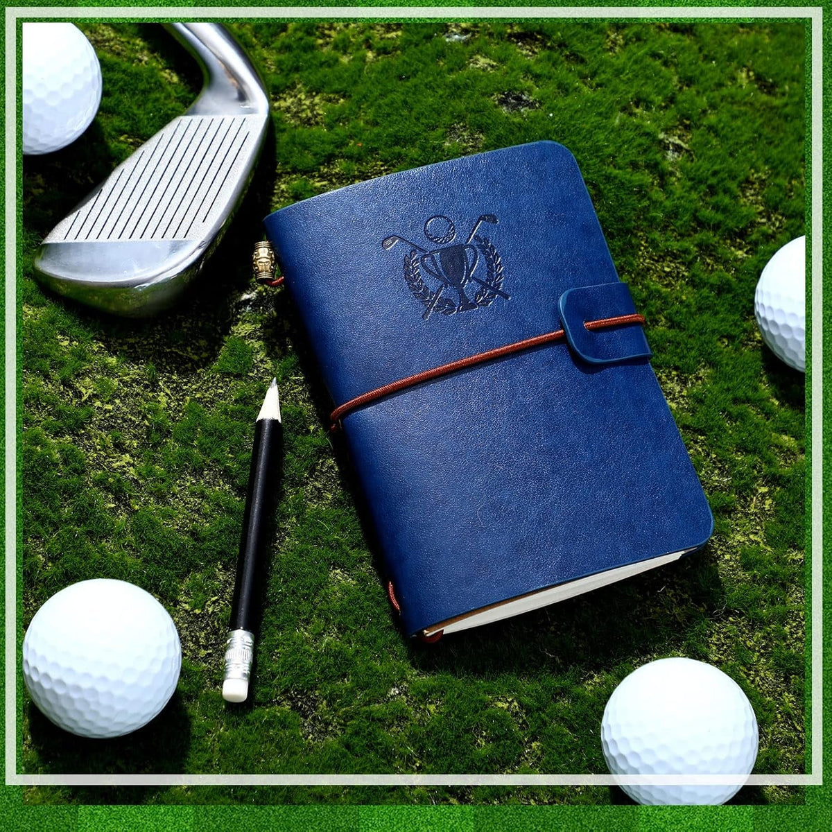 Golf Scorecard Journal — Leather Holder, with Pencil