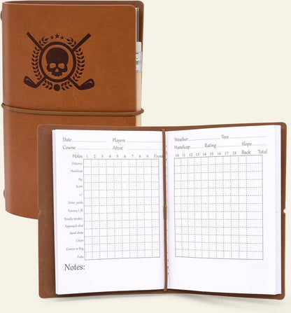 Leather Golf Scorecard Book — Pocket Journal with Pencil