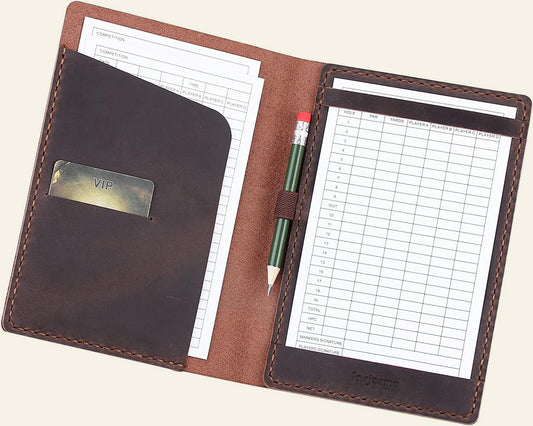 Handmade Leather Scorecard Holder — Crazy Horse Leather