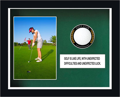 Golf Ball Display Case — Glass Door with 4x6 Photo Frame