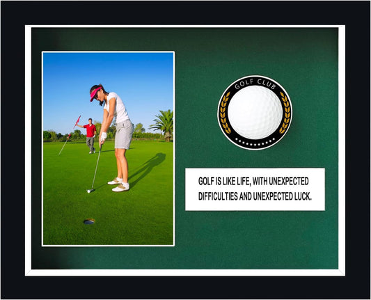 Golf Ball Display Case — Glass Door with 4x6 Photo Frame