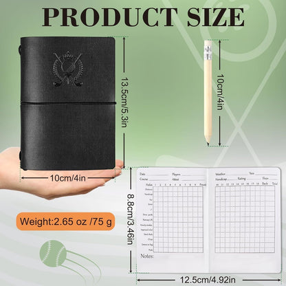 Golf Scorecard Notebook — Waterproof Leather, with Pencil
