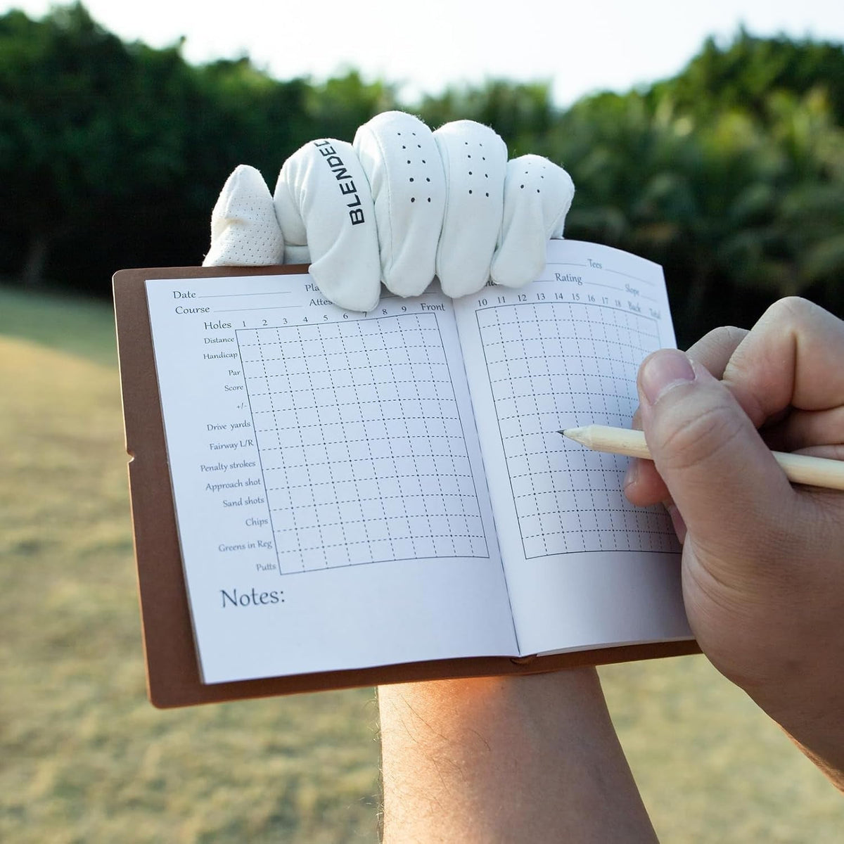 Leather Golf Scorecard Book — Pocket Journal with Pencil