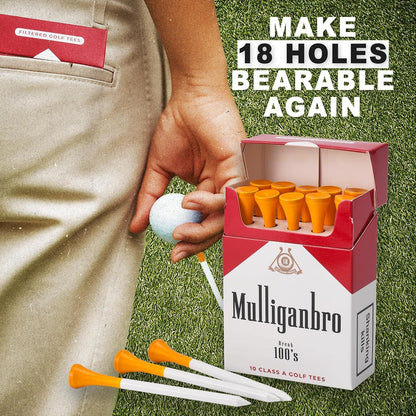 Mulliganbro Novelty Golf Tees — 10-Pack Parody Gift Box
