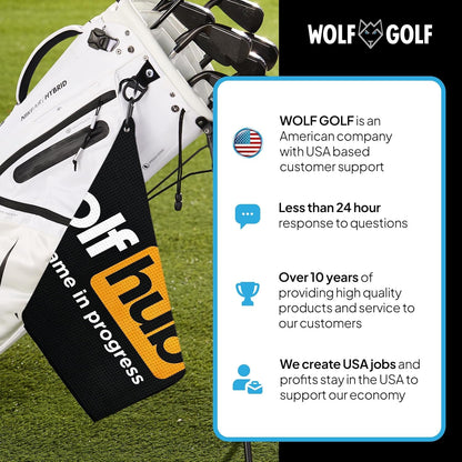 Golfhub Golf Towel — Printed, with Bag Carabiner