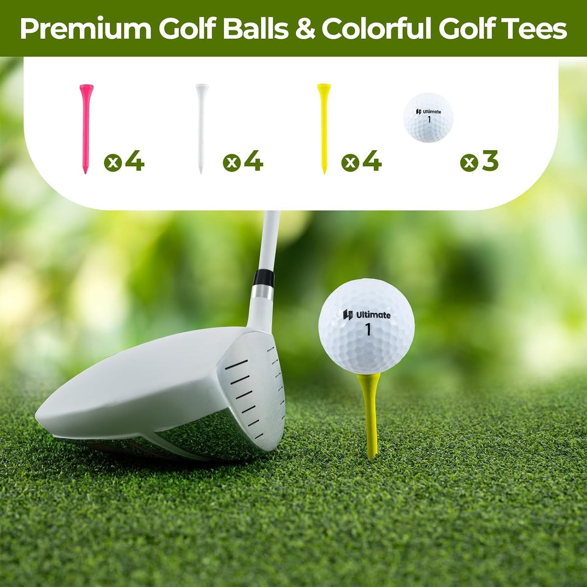 Golf Gift Box Set — Balls, Tees, Towel, Belt & Cap