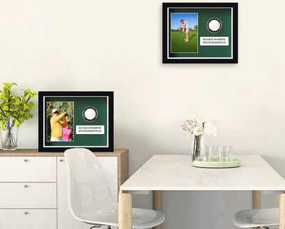 Golf Ball Display Case — Glass Door with 4x6 Photo Frame