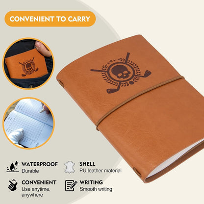 Leather Golf Scorecard Book — Pocket Journal with Pencil