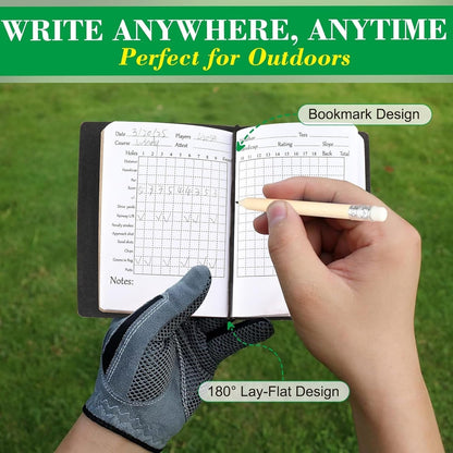 Golf Scorecard Notebook — Waterproof Leather, with Pencil