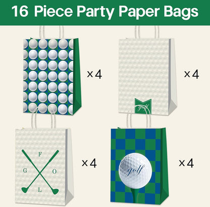 Golf Party Favor Bags — 16-Pack, 4 Designs