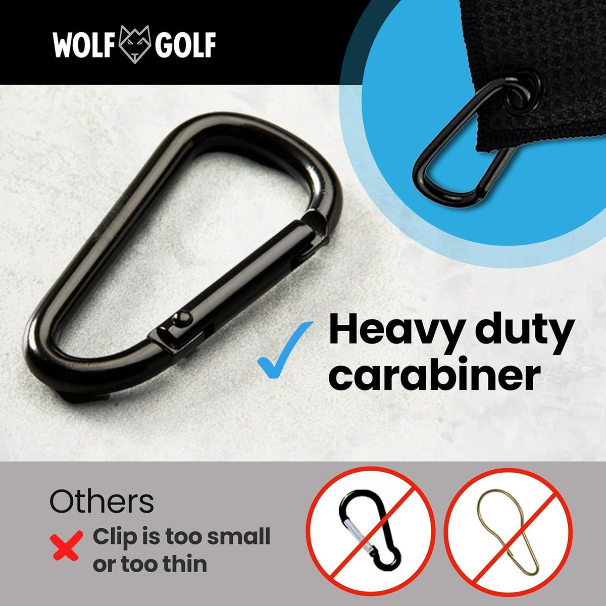 Golfhub Golf Towel — Printed, with Bag Carabiner