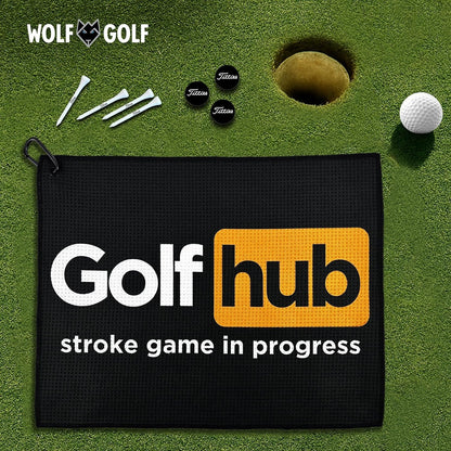 Golfhub Golf Towel — Printed, with Bag Carabiner