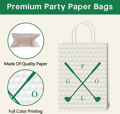 Golf Party Favor Bags — 16-Pack, 4 Designs