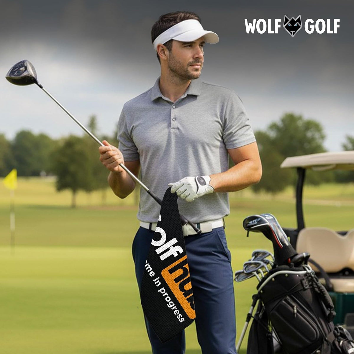 Golfhub Golf Towel — Printed, with Bag Carabiner