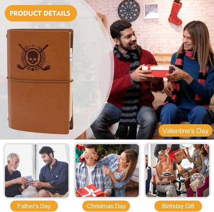 Leather Golf Scorecard Book — Pocket Journal with Pencil