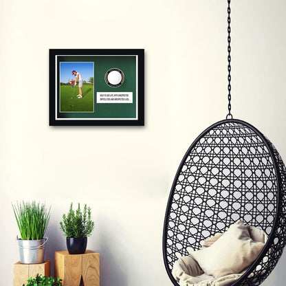 Golf Ball Display Case — Glass Door with 4x6 Photo Frame