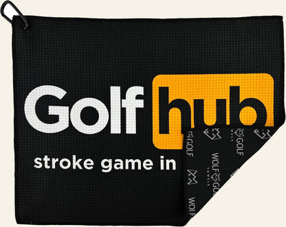 Golfhub Golf Towel — Printed, with Bag Carabiner